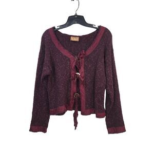 Hot Knots Women's Knitted Tie-Front Cardigan